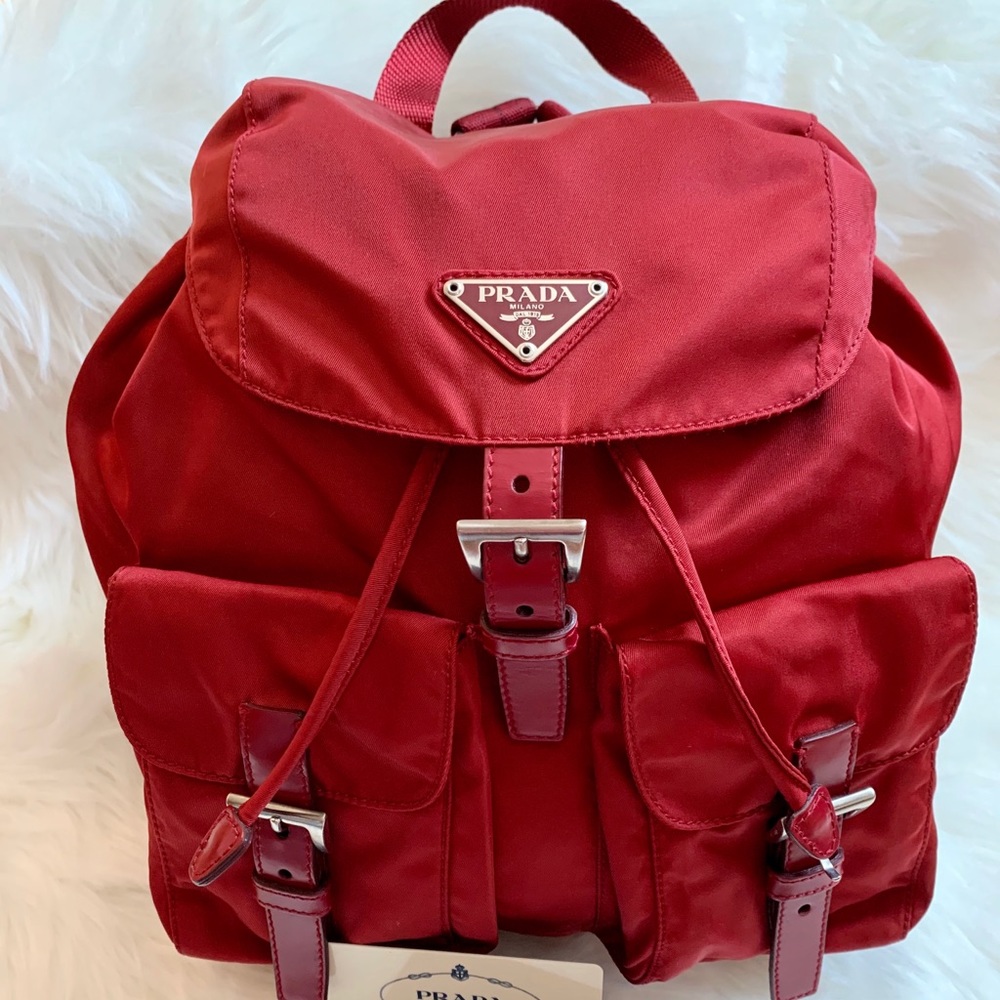 SOLD Prada Red Tessuto Nylon Backpack